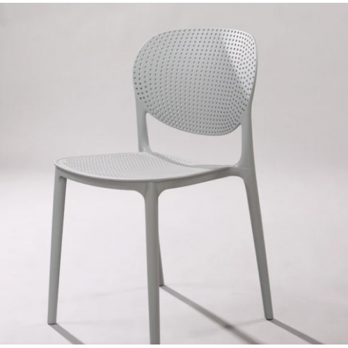 Cafe Chair N-1079 Frame Single Mounted High Quality Polypropylene Seat and Back Single Moulded Stackable Backrest W17xH12 inch Seat W15xD16 inch Total Height 17 inch Grey