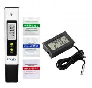 Konvio Neer PH Test Meter With High Accuracy ±0.1pH, 0.00-14.00 pH Range For Drinking Water With Mini LCD Digital Temperature Meter Sensor For Portable Use at Room Temperature