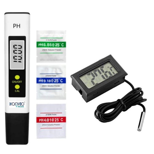 Konvio Neer PH Test Meter With High Accuracy ±0.1pH, 0.00-14.00 pH Range For Drinking Water With Mini LCD Digital Temperature Meter Sensor For Portable Use at Room Temperature