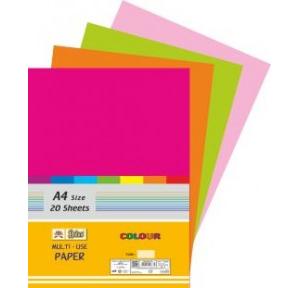 Lotus Colour Paper A4 (21 x 29.7 cm), 140 GSM Pack of 20