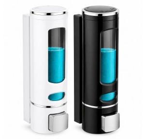 Bath Guru Soap Dispenser Cylindrical Shape 9Lx6Wx22H cm Wall Mounted ABS Plastic 400 ml Each Pack of 2
