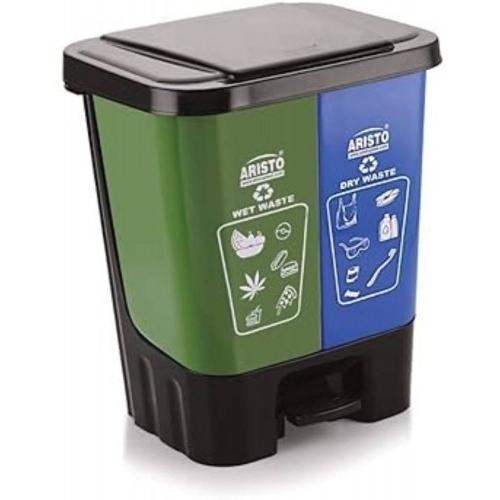 Aristo Twin Dustbin Dry and Wet Plastic 35 ltr
