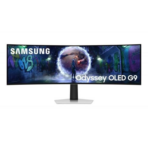 Samsung Monitor LS49DG930SWXXL 49 inch 124.4 cm Odyssey OLED G9 Gaming Curved Smartchoice Dual QHD 5120x1440 240Hz 0.03ms DCI 99% OLED Safeguard FreeSync Premium Pro G-Sync HDR10+ Gaming, HAS Silver 28.4Dx119.5Wx52.9H cm 12.9kg