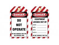 Asian Loto Do Not Operate Lockout Tag ALC-SPL Double Color Printing