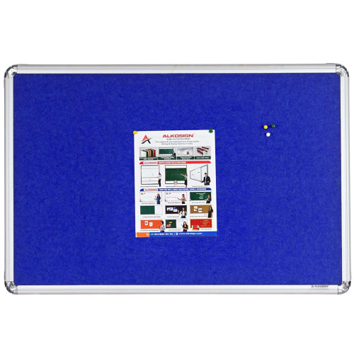 Notice Board Soft Wall With Aluminium Frame 3x6 Feet 9mm Blue