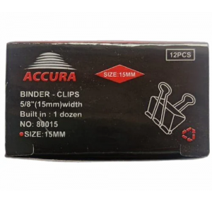 Accura Binder Clips 15mm Pack of 12