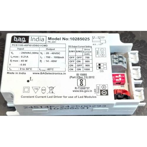 Bag India LED Driver 10285025 PCS1100-40PI01/DSG1/CMD, 700-1000MA, 14-40W