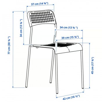 Chair Plastic Black 77x42x45x37 cm