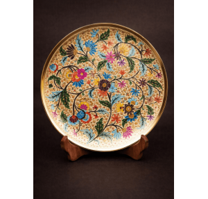 Engraved Plate Curio Brass 9.5 inch 550gm