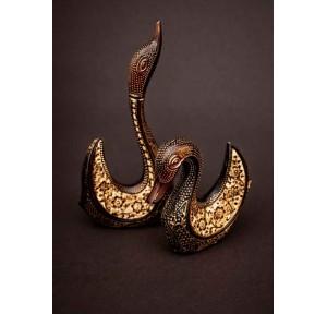 Swan Curio Brass Big Height - 6.5 inch, Length - 4 inch , Small Height - 3.5 inch, Length - 2.5 inch, 550gm Pack of 2