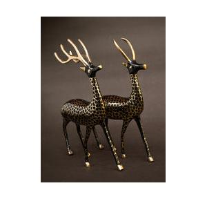 Deer Curio Brass 7x9.5 inch 400gm Pack of 2
