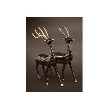Deer Curio Brass 7x9.5 inch 400gm Pack of 2