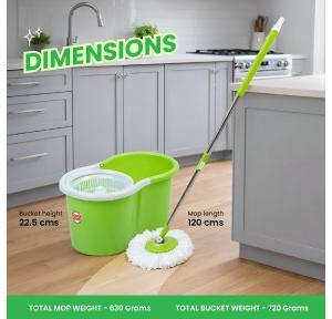 Scotch Brite Twin Bucket Spin Mop With Easy Wring And Rinse System 360 deegre Adjustable Handle, High Absorbency Microfiber For Deep Cleaning