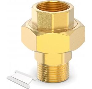 Pipe Fitting Adapter  Hex Nipple 1 inch Male to Female Brass