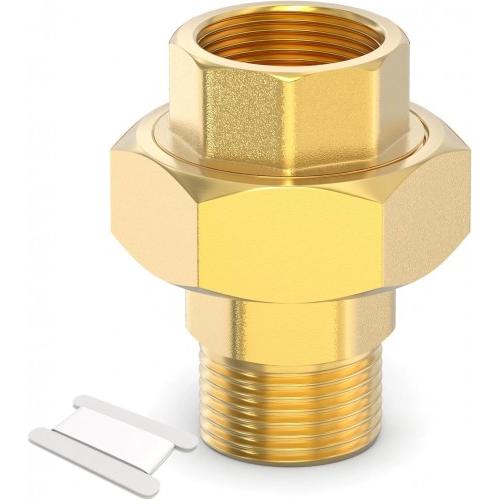 Pipe Fitting Adapter  Hex Nipple 1 inch Male to Female Brass