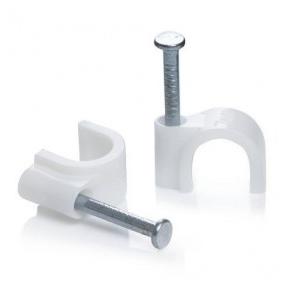 PVC Cable Clips With Metal Nail 8mm Pack of 100