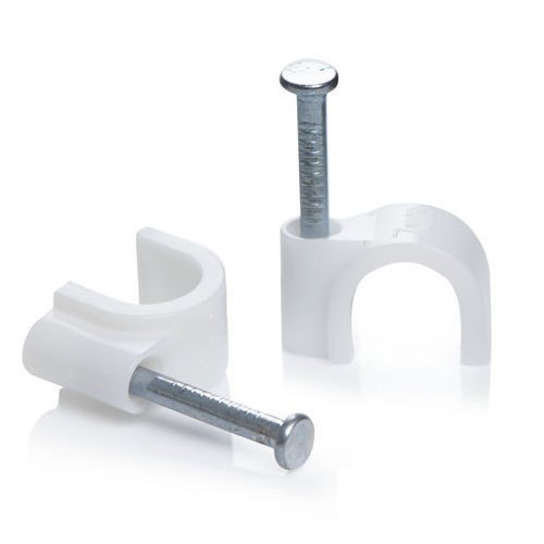 PVC Cable Clips With Metal Nail 8mm Pack of 100