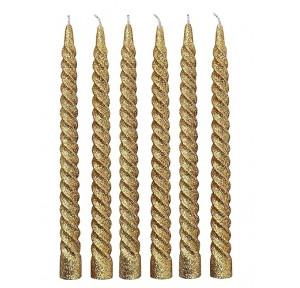 Spiral Candles Wax Gold Smokeless Dripless Scented Burn Time 8 Hour Pack of 6