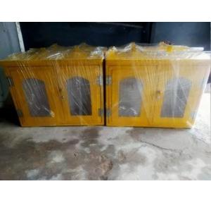 PPE Box FRP Wall Mounted High Visibility Yellow With Lock 600x600x250mm