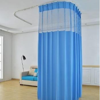 Curtain Polyster With Hooks 15x7 Feet Blue