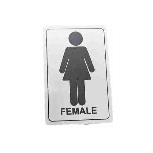 Female Sign Plate Stainless Steel 304 6 X 4 Inch Thickness 0.8 MM