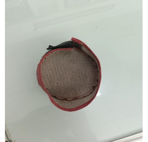 Detector Blank Cap with Strip Leather Size Radius 5 cm Depth 4 cm Leather Clothes
