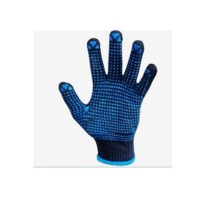 Gloves Cotton Knitted Single Dotted Navy Blue