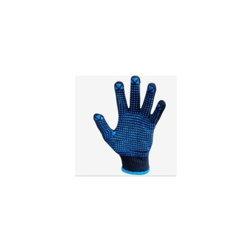 Gloves Cotton Knitted Single Dotted Navy Blue