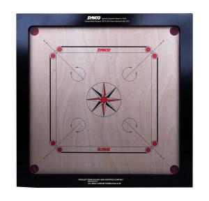 Synco Carrom Board Chakri 36 inch Pro Trainer Board For Amateurs Large Full Size 4 mm Surface Thickness Premiuim Vachellia Wood Includes Coins Strikers And Boric Powder 73.6L x 73.6W cm 7kg