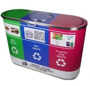Greenar Trio Dustbin Inner Bucket Vinyl Sticker Round 60Ltrx3 Bin SS304 180Ltr