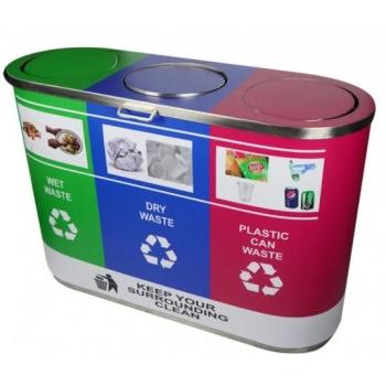 Greenar Trio Dustbin Inner Bucket Vinyl Sticker Round 60Ltrx3 Bin SS304 180Ltr