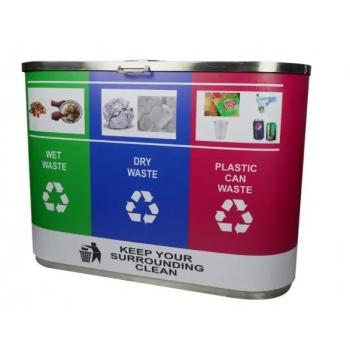 Greenar Trio Dustbin Inner Bucket Vinyl Sticker Round 60Ltrx3 Bin SS304 180Ltr