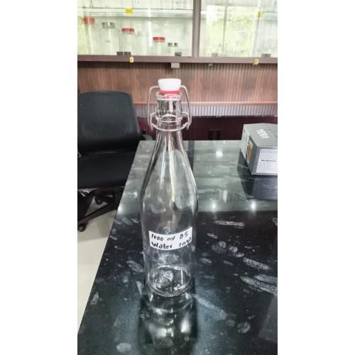 Water Bottle With Flip Top Cap 1000ml Glass