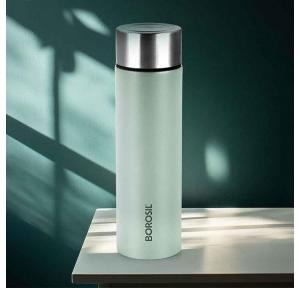 Borosil Water Bottle Hydra Coolsip ISI Certified Single Wall Leak Proof Mint Color 26W x 7.6H cm 1000ml SS