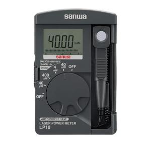 Sanwa Laser Power Meter LP10 Wavelength 400–1100 nm Power Range 0.01 µW–40.39 mW, Detector Type: Silicon Photodiode Accuracy: ±5%, Measurement Type CW Functions Live Power Display MIN/MAX Hold Auto Power Save Bar Graph Display