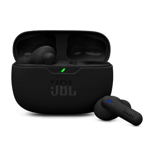 JBL TWS EarBuds Wave Beam 2 Wireless BluetoothV5.3 ANC Mode Multi Connect App for Customized Extra Bass Eq Relax Mode Speed 4 Mic Technology 100 dB USB Type C 40 Hours Total Playback IP54 Black