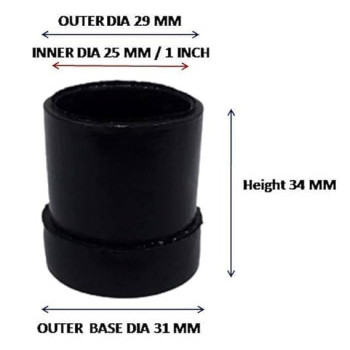 Leg end Cap  Big Commerce Round Rubber Black Furniture Bush Plastic 25mm