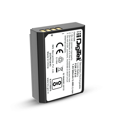 Digitek Rechargeable Battery LP E10 Lithium-ion For DSLR Camera 7.4V 860mAh