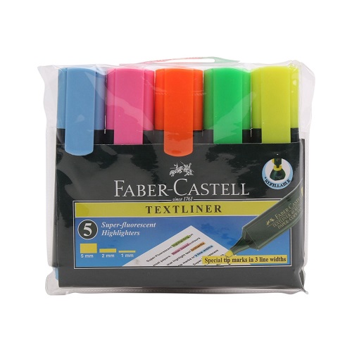 Faber Castell Text Liner Pen Assorted Pack of 5