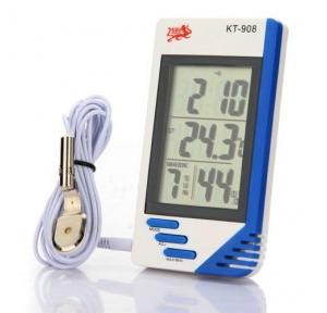 Technomart Digital LCD Indoor-Outdoor Temperature Thermometer, Clock & Humidity Meter