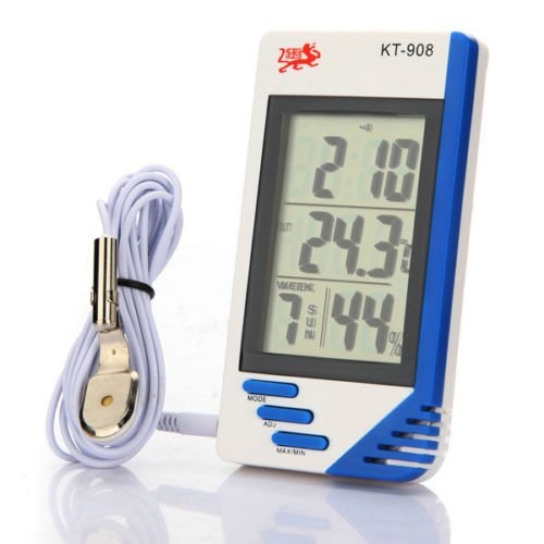 Technomart Digital LCD Indoor-Outdoor Temperature Thermometer, Clock & Humidity Meter
