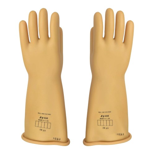 Jyot Hand Gloves Electrical Rubber 11 KV Crystal 1 Pair