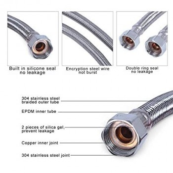 Braided Connection Pipe Stainless Steel 304 1/2x36 Inch