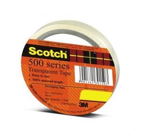 3M Scotch 500 Series Transparent Core Tape, 24 mm x 3 Inch
