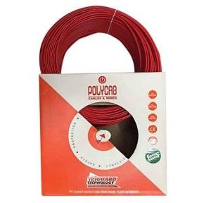 Polycab FR PVC Insulated Industrial Flexible Cable 1 Sqmm 1 Core Red 100 Mtr