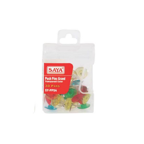 Saya Push Pins SY-PP53  Clear Transparent 28mm Pack of 50