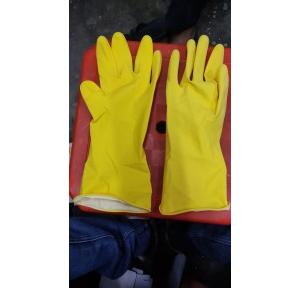 Rubber Hand Gloves 11 Inch Yellow 1 Pair