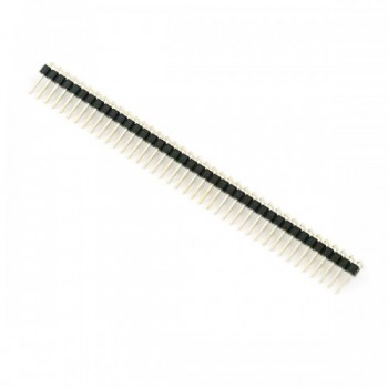 1X40  Male Burg Pin Single Line, 2.54 ST Gold Plated