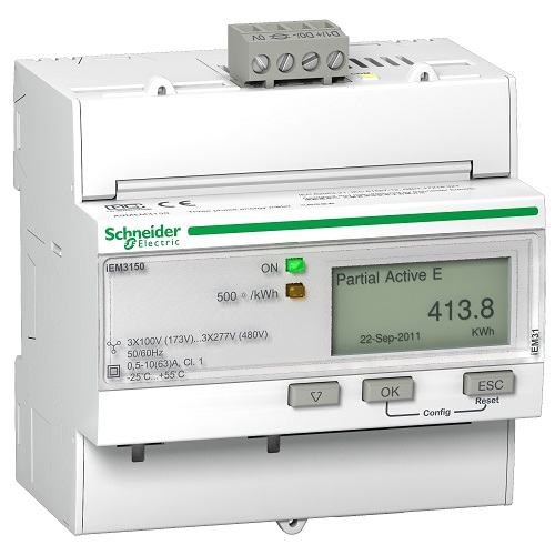 Schneider 3 Phase Energy Meter Energy Meter, A9MEM3150