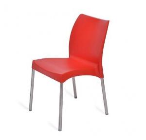 Nilkamal Novella 07 SS Chair, NS07SSBRD (Red)